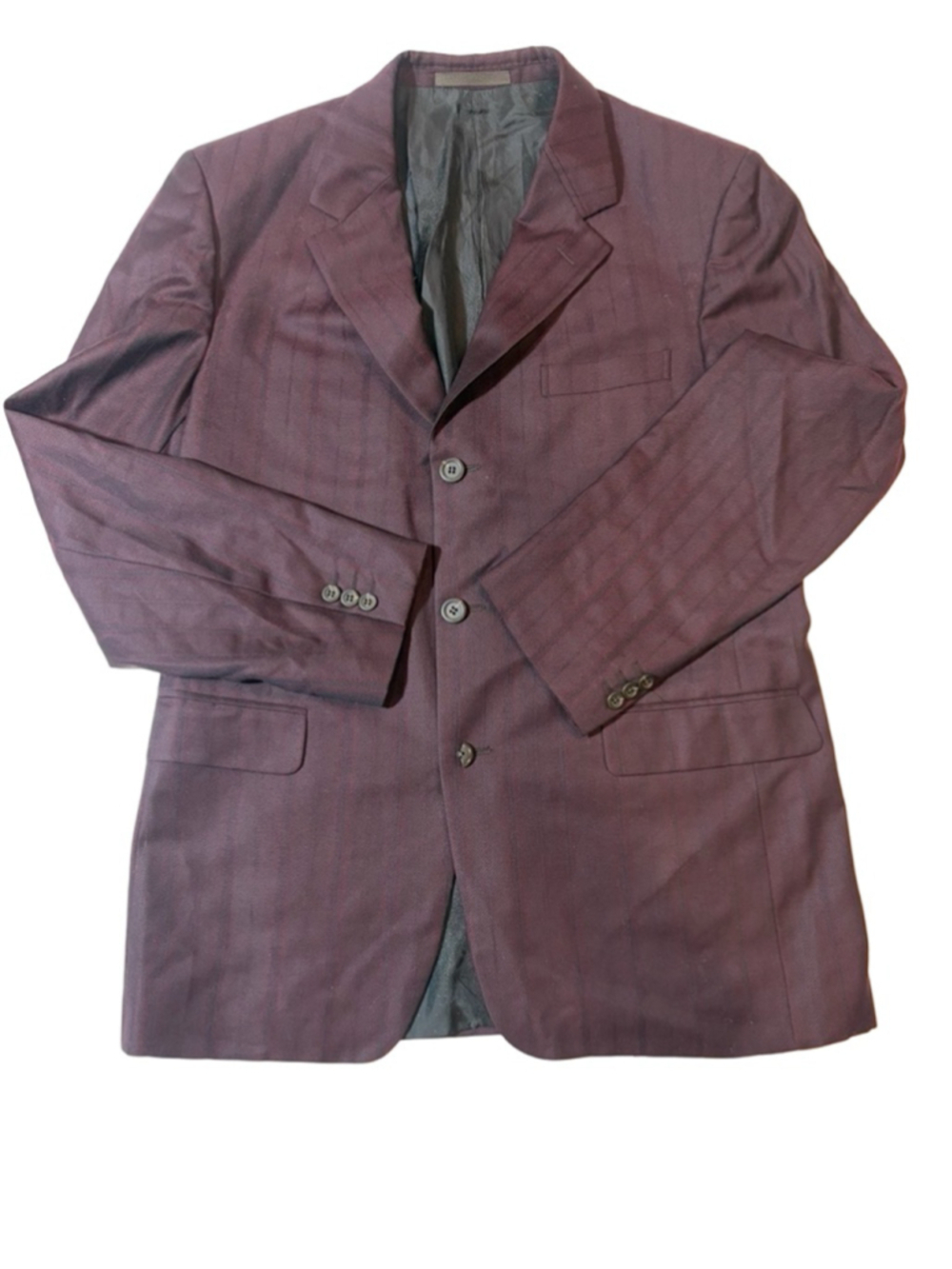 Gianni Versace Couture Burgundy Stripe Blazer 52 IT Wool Italy Classic
